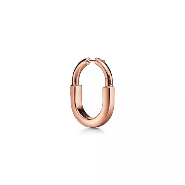 18K T Lock ROSÉ Edition Medium Earrings - 图片 3