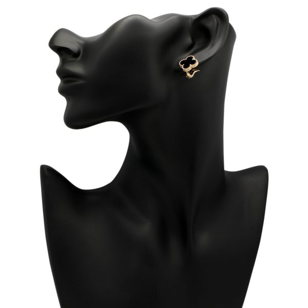 18k Vintage Alhambra Black Earrings - 图片 3