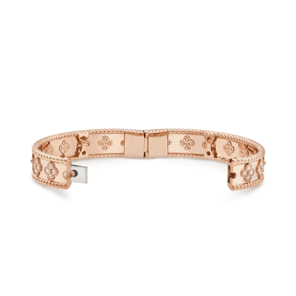 18K Rose Gold Perlée Clovers Bracelet - 图片 3