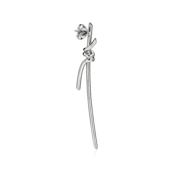 18K T Knot Drop Diamonds Earrings - 图片 6