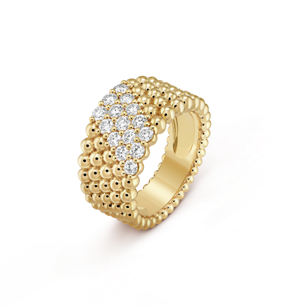 18K Perlée Diamonds Five Rows Ring - 图片 3