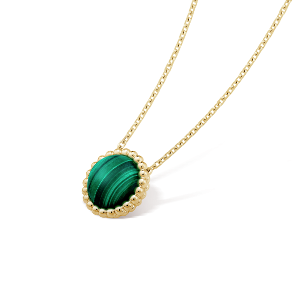 18K Perlée couleurs Malachite Necklace - 图片 5