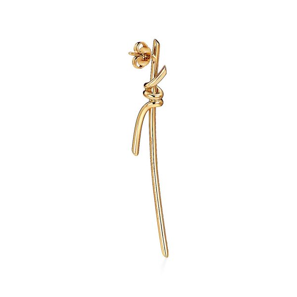 18K T Knot Drop Diamonds Earrings - 图片 4
