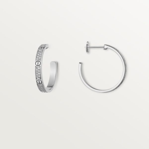 18K Love Pave Diamonds Earrings - 图片 6