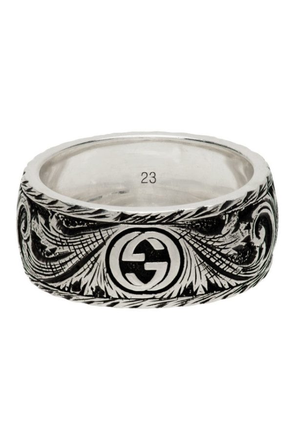 Double G Feline Head Ring - 图片 2