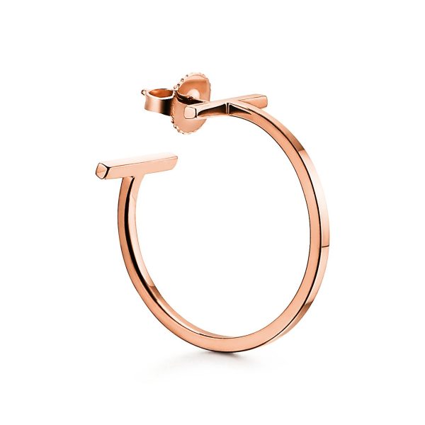 18K T Hoop Earrings - 图片 6