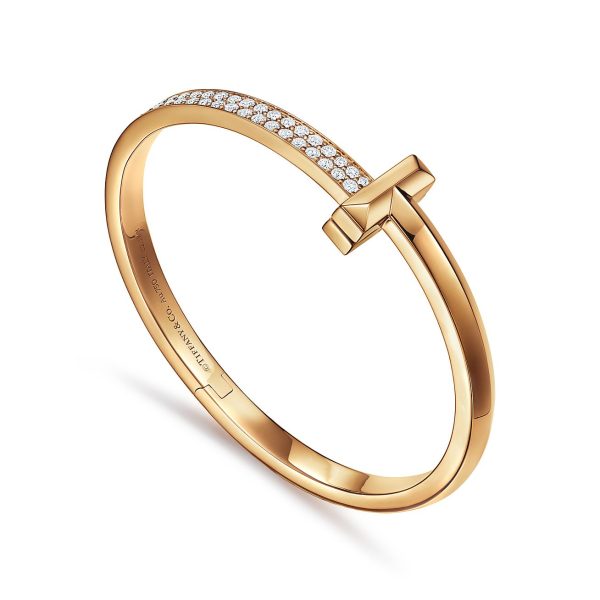 18K T1 Wide Diamond Hinged Bracelet - 图片 7