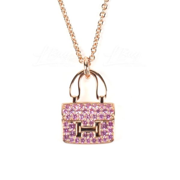 18K Amulettes Constance Pink Diamonds Pendant Necklace - Image 6