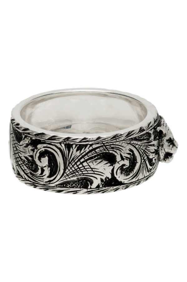 Double G Feline Head Ring - 图片 7