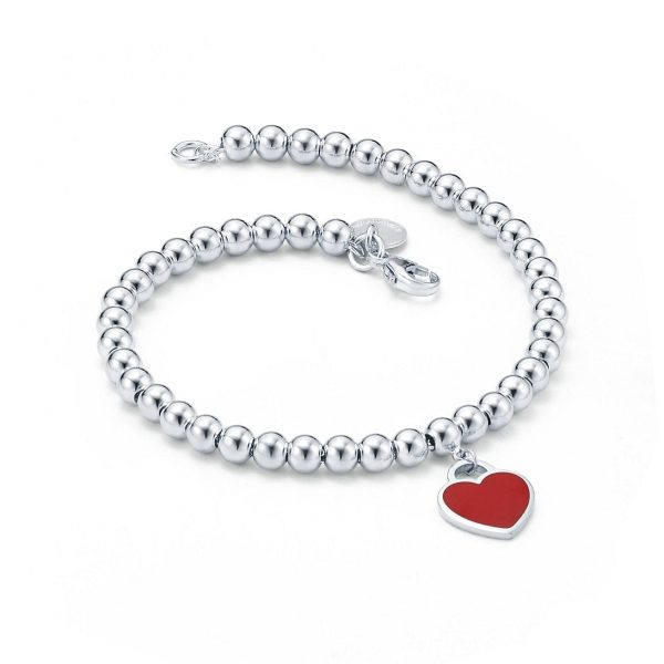 18K Return to Tiffany Red Heart Tag Bead Bracelet - 图片 3