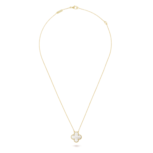18K Vintage Alhambra Pendant Clover Necklace - Image 6