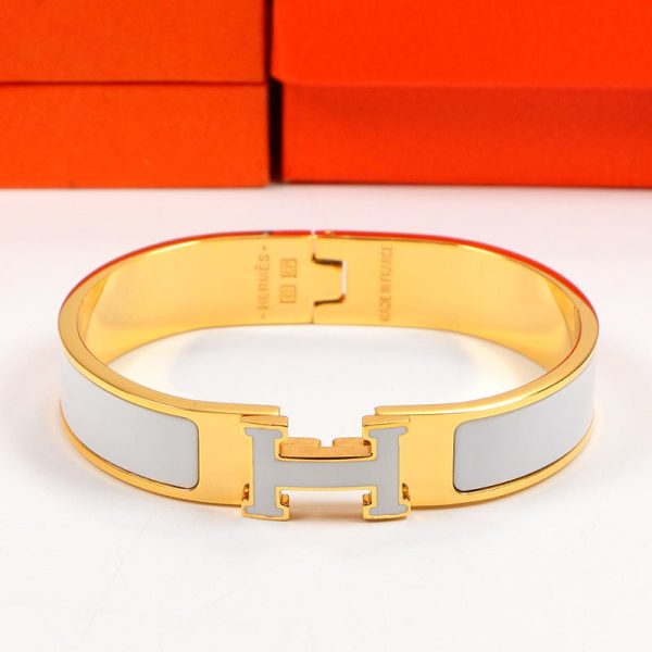 18K Clic H White Bracelet - 图片 2