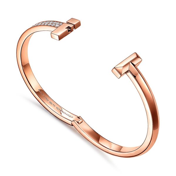 18K T1 Wide Diamond Hinged Bracelet - 图片 14
