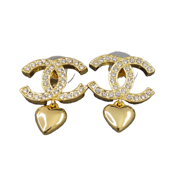 18K Classic Blue CC Heart Earrings