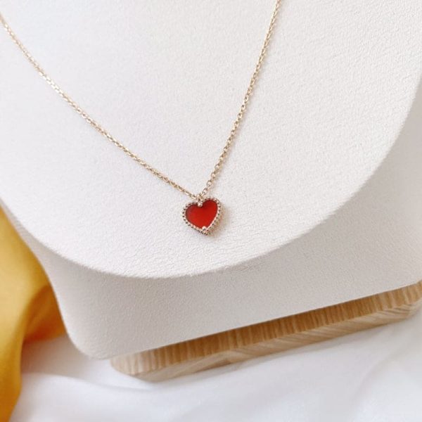18K Sweet Alhambra Heart Pendant Necklace - 图片 5