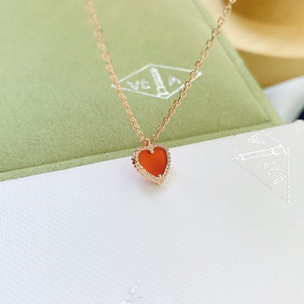 18K Sweet Alhambra Heart Pendant Necklace - 图片 11