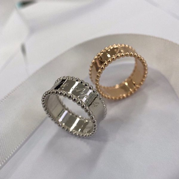 18K White Gold Perlée Signature Ring - 图片 3