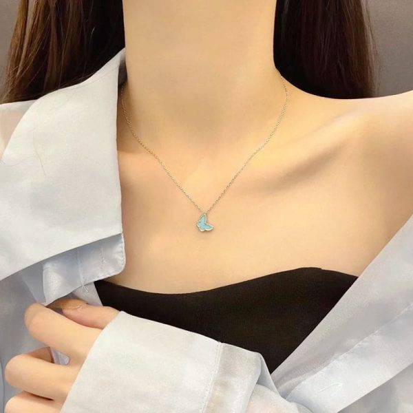18K Sweet Alhambra Blue Butterfly Necklace - 图片 8