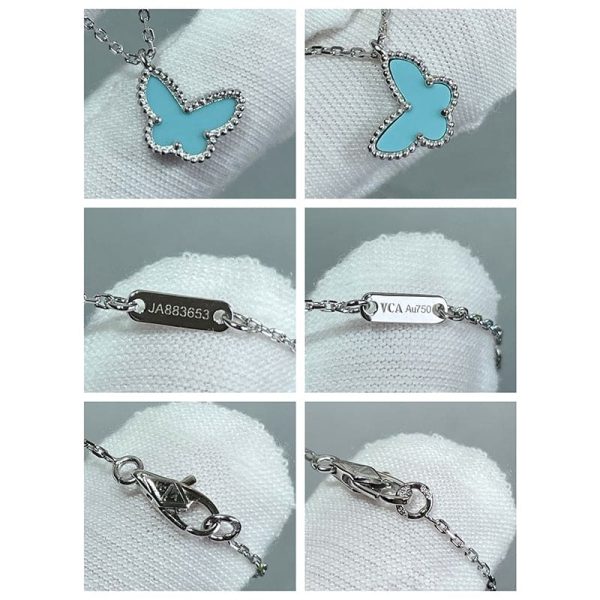 18K Sweet Alhambra Blue Butterfly Necklace - 图片 6