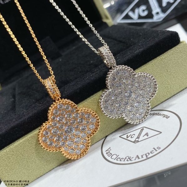 18K Magic Alhambra One Motifs Diamonds Clover Necklace - 图片 5
