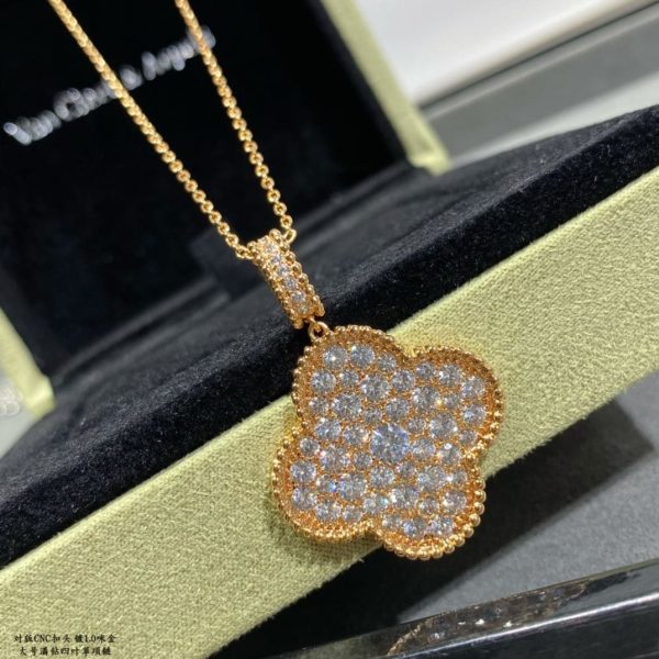 18K Magic Alhambra One Motifs Diamonds Clover Necklace - 图片 6