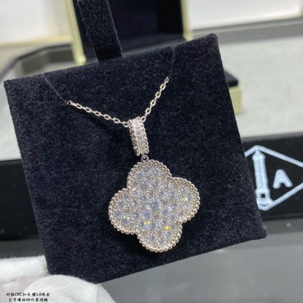 18K Magic Alhambra One Motifs Diamonds Clover Necklace - 图片 3
