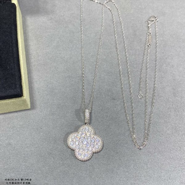 18K Magic Alhambra One Motifs Diamonds Clover Necklace - 图片 11