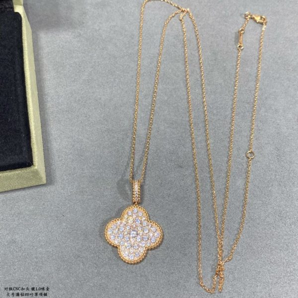 18K Magic Alhambra One Motifs Diamonds Clover Necklace - 图片 13