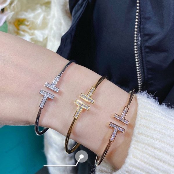 18K T Diamond Wire Bracelet - 图片 5