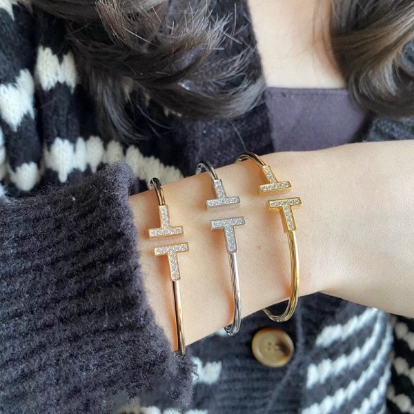 18K T Diamond Wire Bracelet - 图片 3