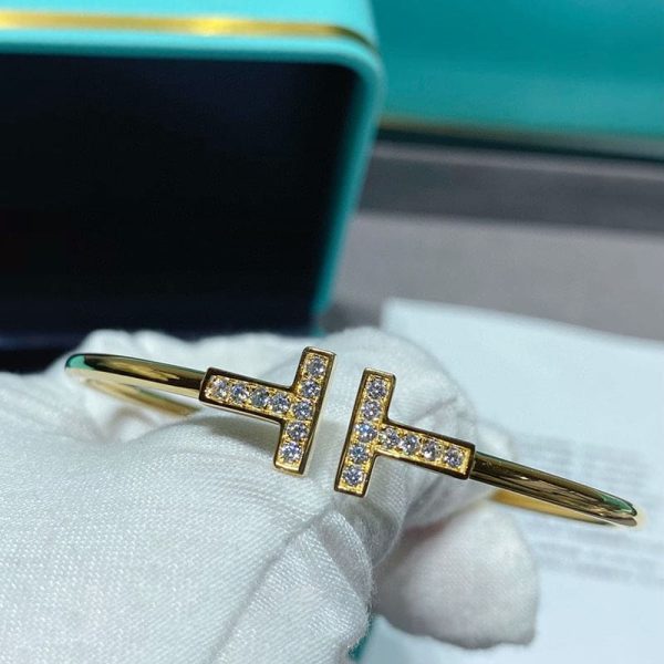 18K T Diamond Wire Bracelet - 图片 4