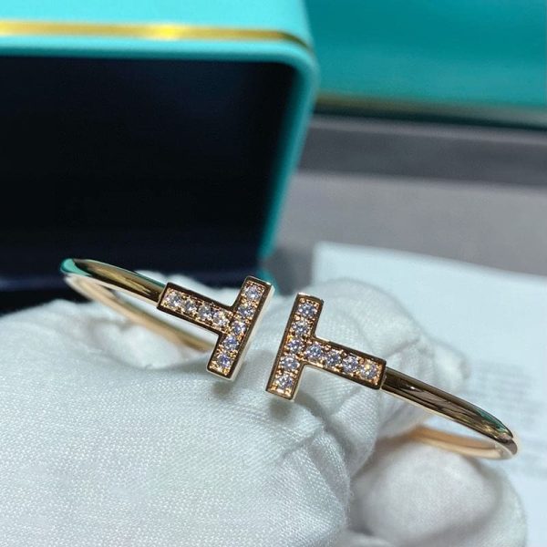 18K T Diamond Wire Bracelet - 图片 4