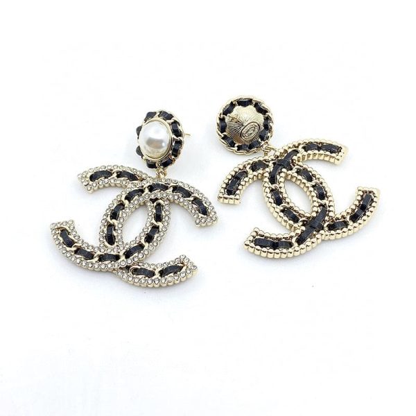 18K CC Pearl Drop Earrings - 图片 4