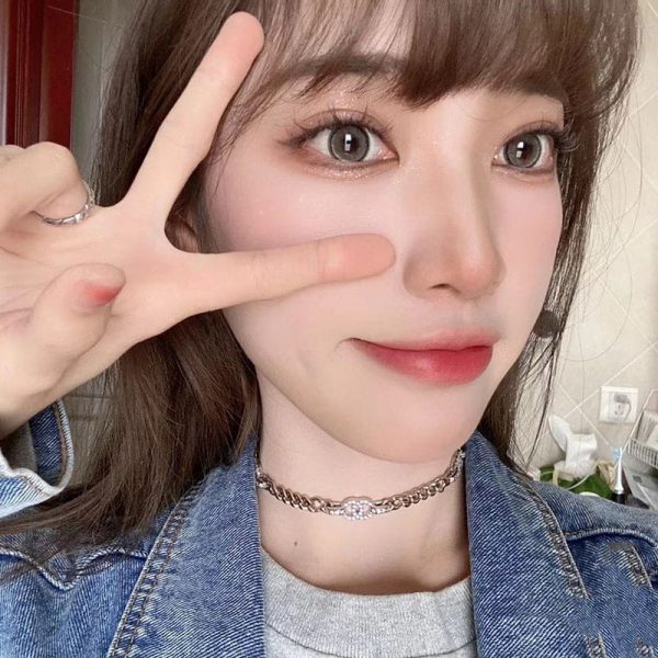 18K Crystal CC Chain Links Choker Necklace - 图片 3