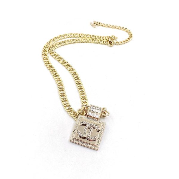 18K CC Metal & Diamantés Pendant Necklace - 图片 5