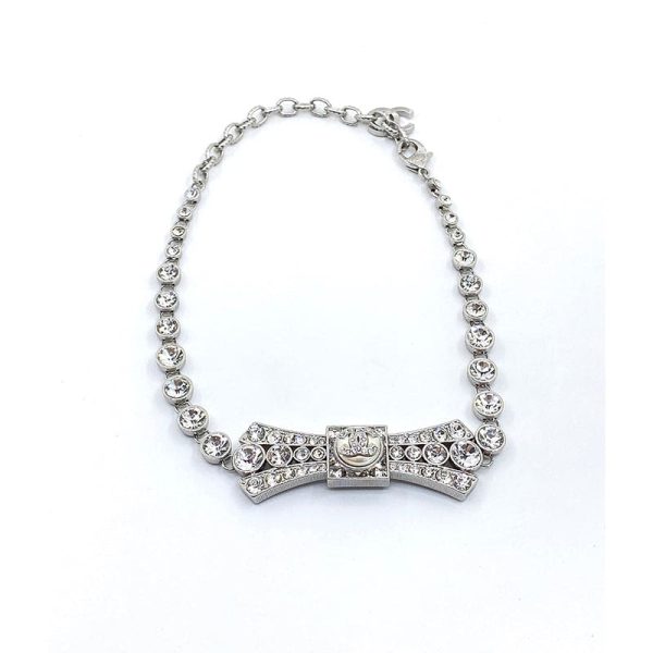 18K CC Diamond Bow Tie Pendant Necklace - 图片 3