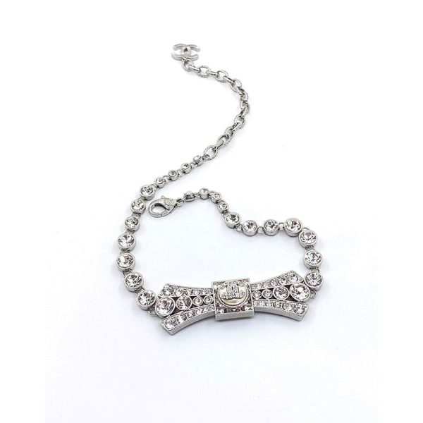 18K CC Diamond Bow Tie Pendant Necklace - 图片 5