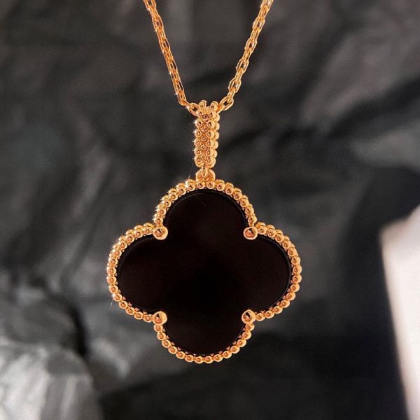 18K Magic Alhambra One Motifs Black Clover Necklace - 图片 8