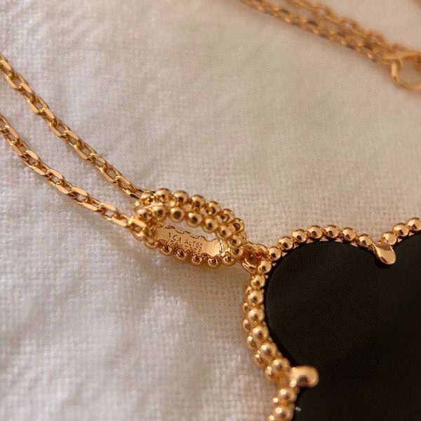 18K Magic Alhambra One Motifs Black Clover Necklace - 图片 4