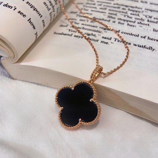 18K Magic Alhambra One Motifs Black Clover Necklace - 图片 6