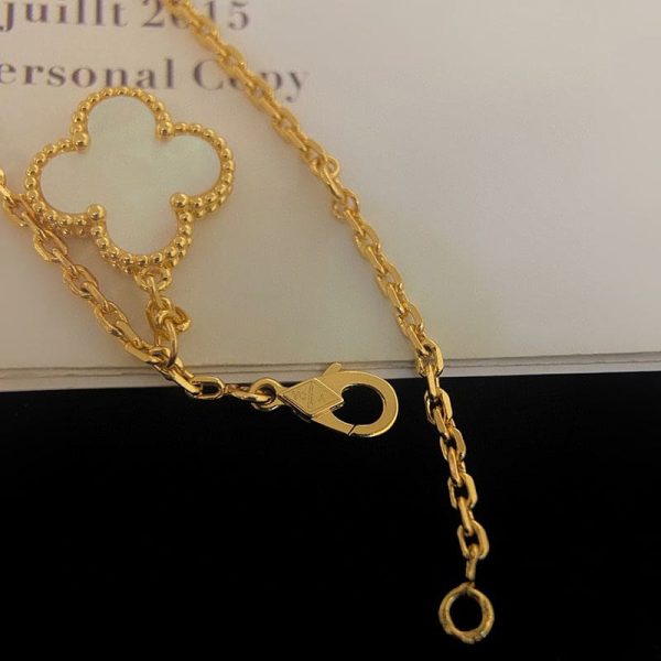 18K Magic Alhambra Six Pearls Motifs Clover Necklace - 图片 5