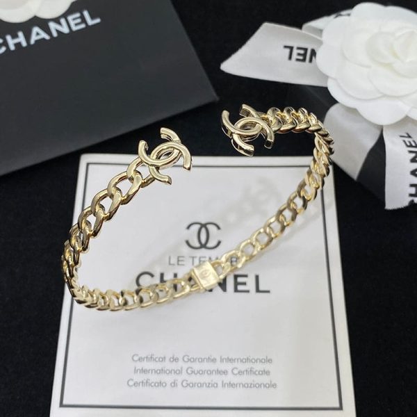 18K Interlocking CC Cuff Logo Choker Necklaces - 图片 4