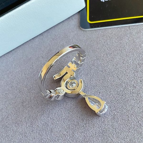 18K CC Diamond No.5 Drop Ring - 图片 7