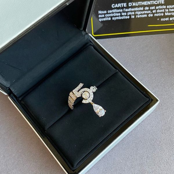 18K CC Diamond No.5 Drop Ring - 图片 8