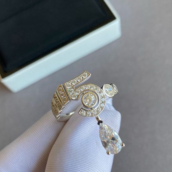 18K CC Diamond No.5 Drop Ring - 图片 4