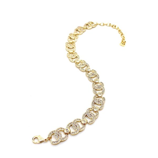 18K Rhinestone 2021 CC Interlocking Choker Necklace - 图片 5
