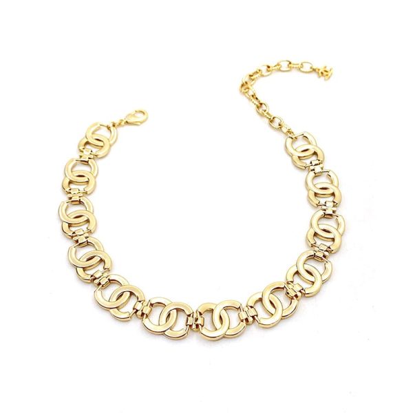 18K Rhinestone 2021 CC Interlocking Choker Necklace - 图片 4