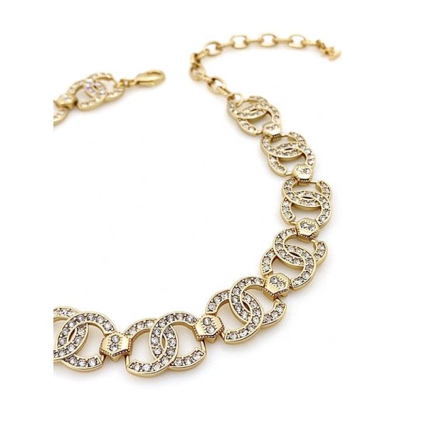 18K Rhinestone 2021 CC Interlocking Choker Necklace - 图片 6