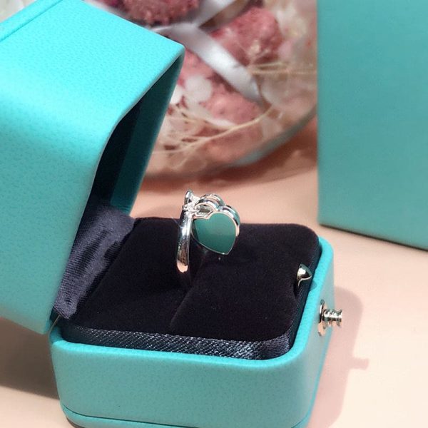 18K T Round & Heart Tag Ring - 图片 6