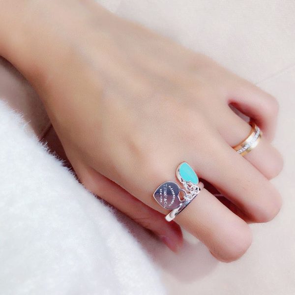 18K T Round & Heart Tag Ring - 图片 5